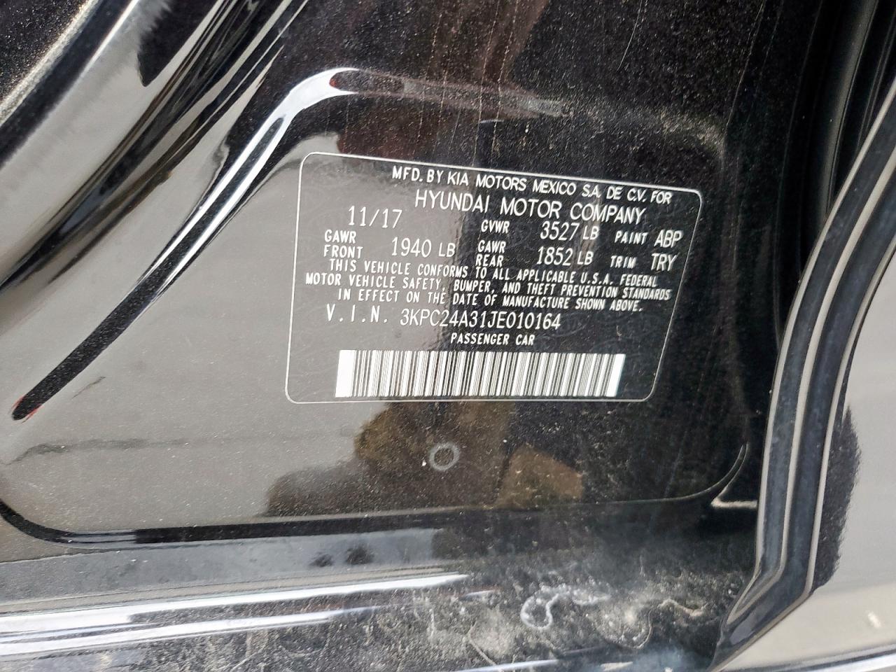 2018 Hyundai Accent Se VIN: 3KPC24A31JE010164 Lot: 65084545