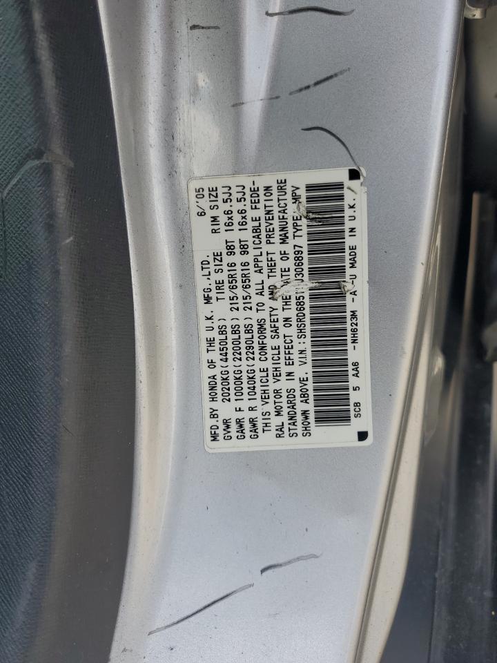 2005 Honda Cr-V Lx VIN: SHSRD68515U306897 Lot: 64984685