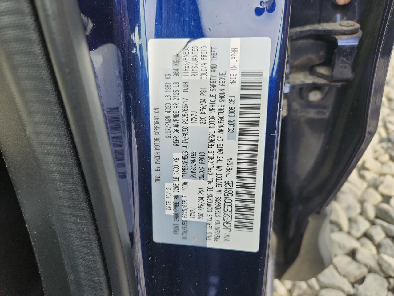 2013 Mazda Cx-5 Touring VIN: JM3KE2CE6D0158126 Lot: 65437595