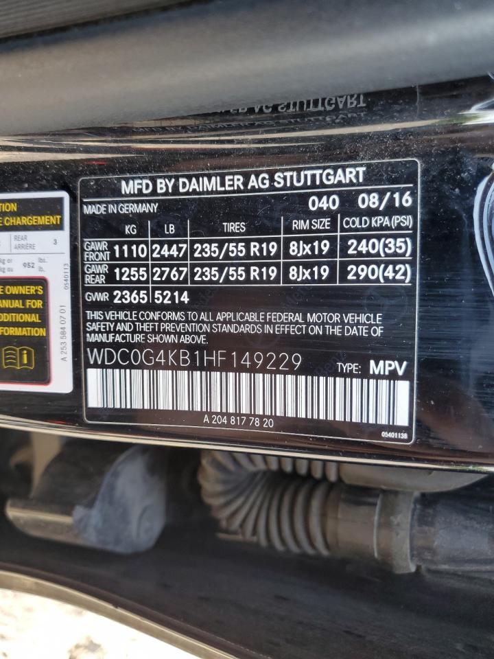 2017 Mercedes-Benz Glc 300 4Matic VIN: WDC0G4KB1HF149229 Lot: 62835425