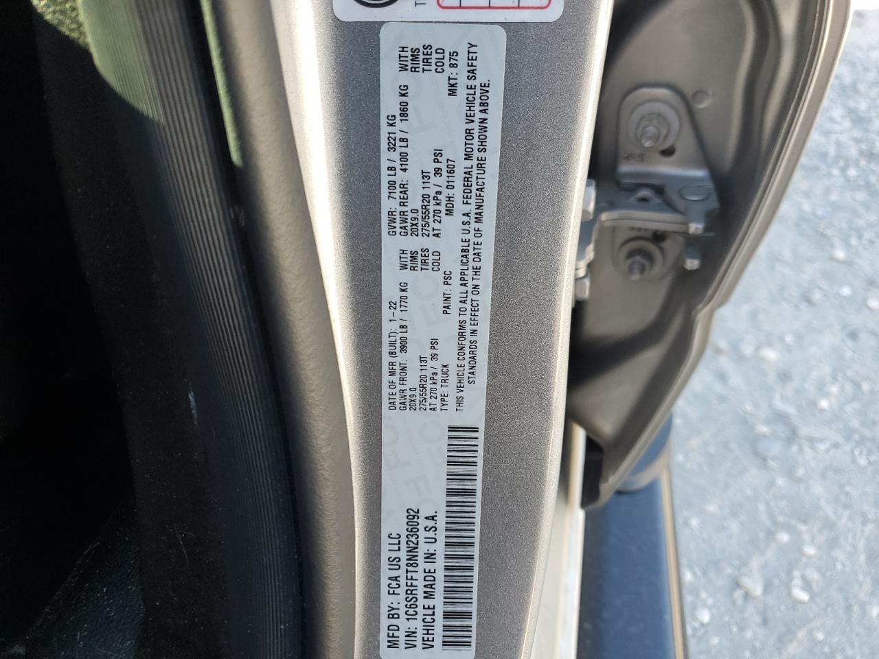 1c6srfft8nn236092 1C6SRFFT8NN236092 2022 Ram 1500 Big Horn/Lone Star