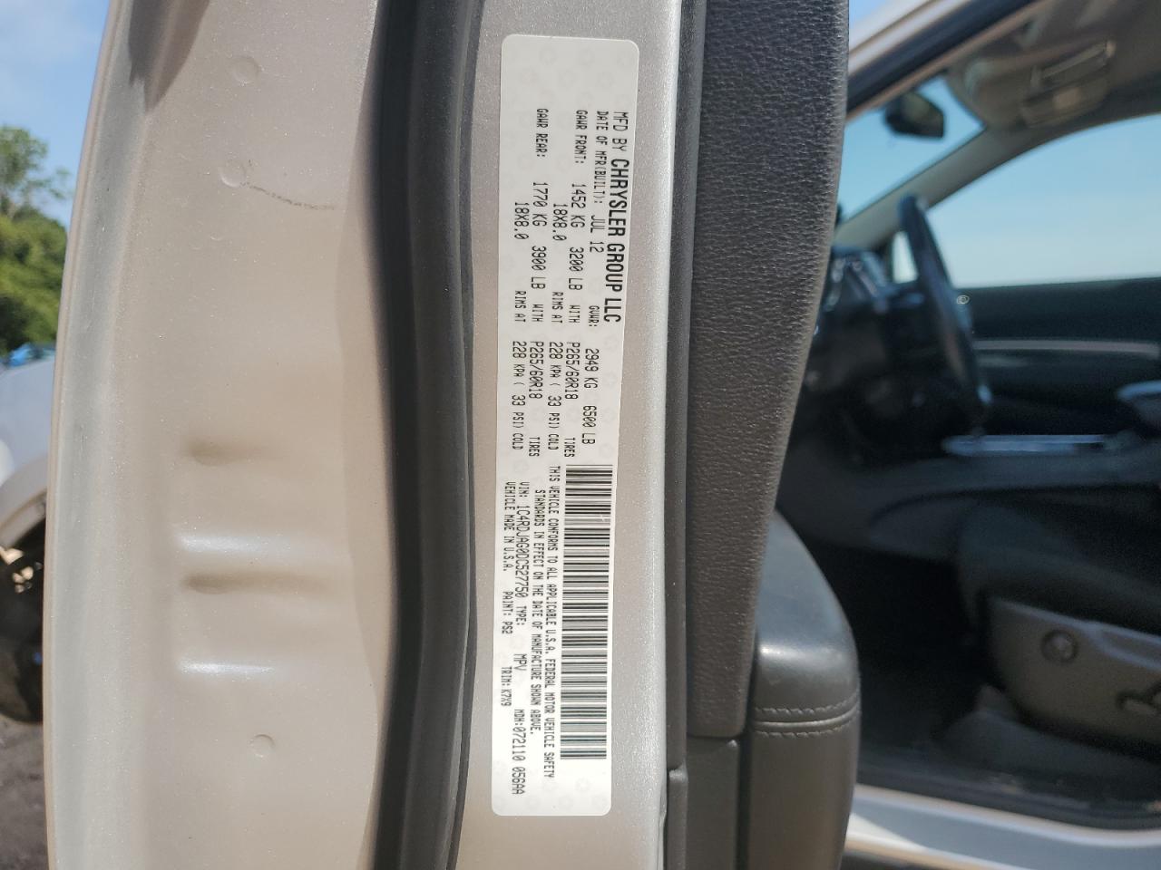 2013 Dodge Durango Sxt VIN: 1C4RDJAG0DC527750 Lot: 67166485