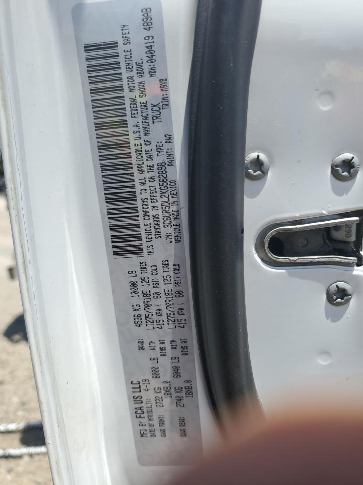 2019 Ram 2500 Big Horn VIN: 3C6UR5DL2KG562898 Lot: 62414825