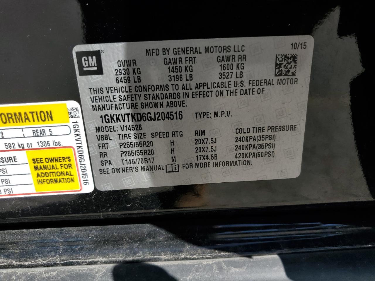 2016 GMC Acadia Denali VIN: 1GKKVTKD6GJ204516 Lot: 62091095