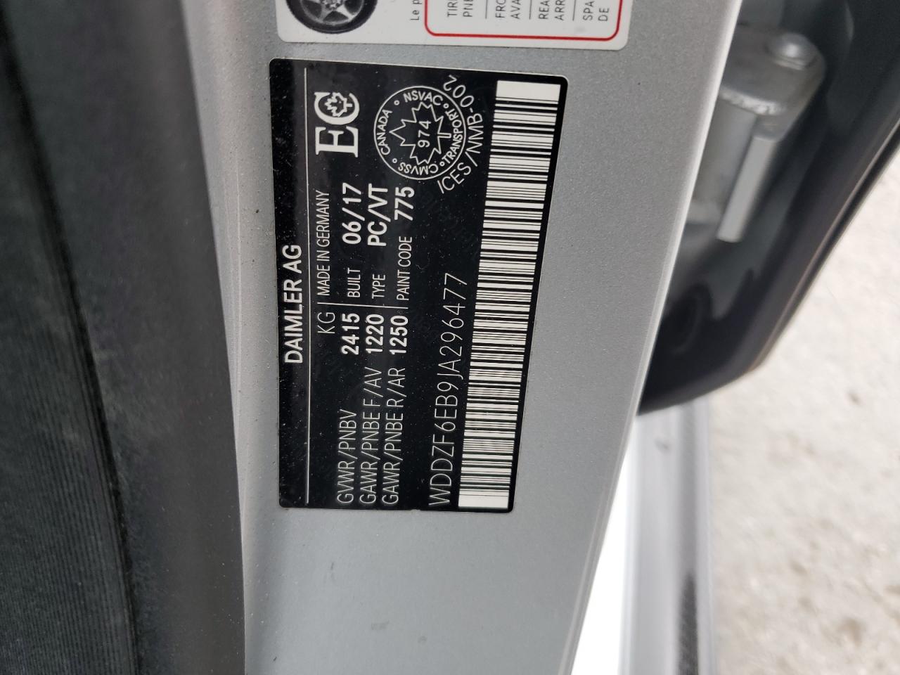 2018 Mercedes-Benz E 43 4Matic Amg VIN: WDDZF6EB9JA296477 Lot: 63078195