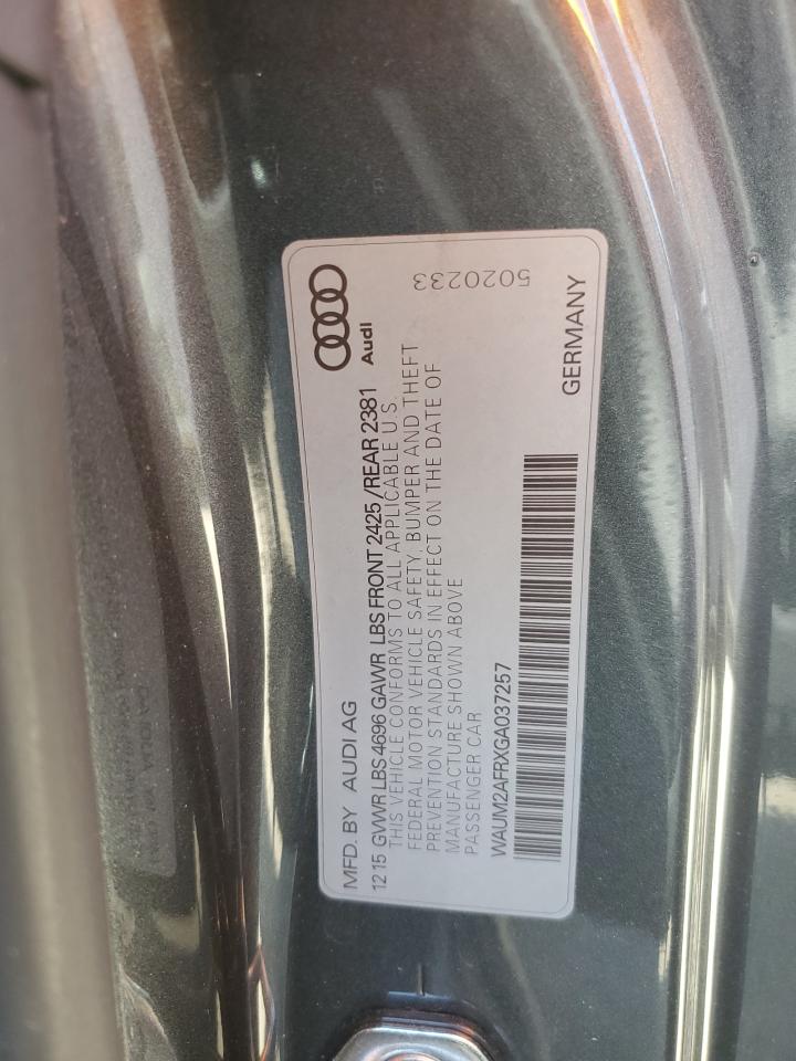 2016 Audi A5 Premium Plus S-Line VIN: WAUM2AFRXGA037257 Lot: 64218615