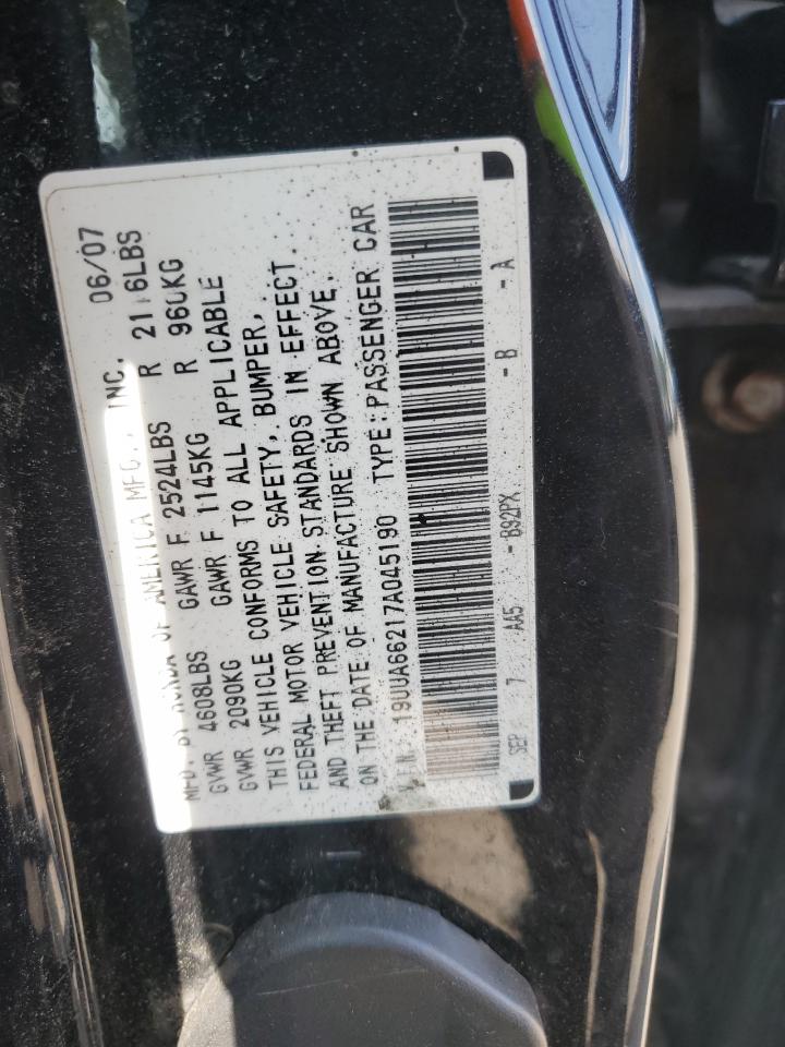 19uua66217a045190 19UUA66217A045190 2007 Acura Tl