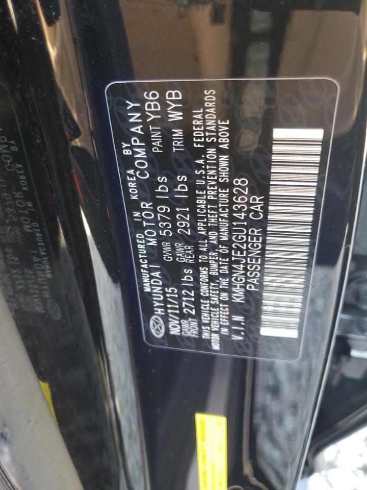 2016 Hyundai Genesis 3.8L VIN: KMHGN4JE2GU143628 Lot: 63443945