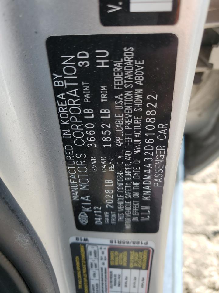 2013 Kia Rio Lx VIN: KNADM4A32D6108822 Lot: 65049065