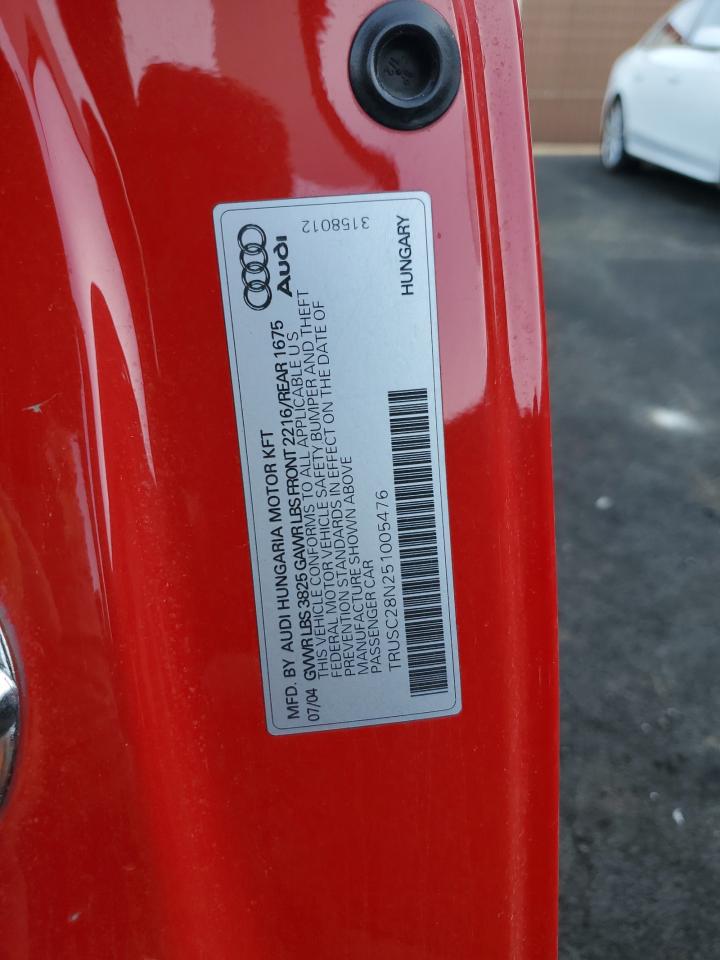 2005 Audi Tt VIN: TRUSC28N251005476 Lot: 63524565