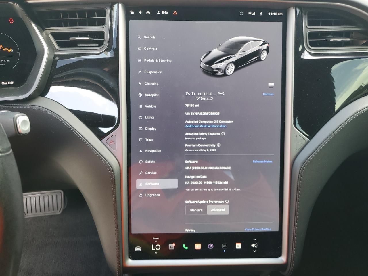 2018 Tesla Model S VIN: 5YJSA1E25JF288025 Lot: 64735035