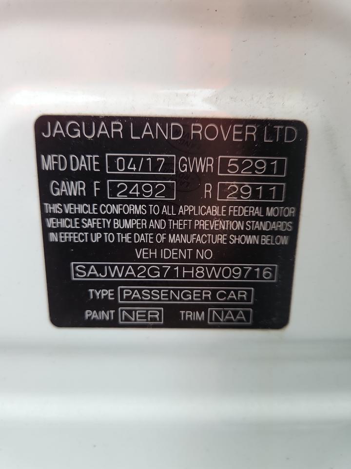 2017 Jaguar Xjl Portfolio VIN: SAJWA2G71H8W09716 Lot: 63814645