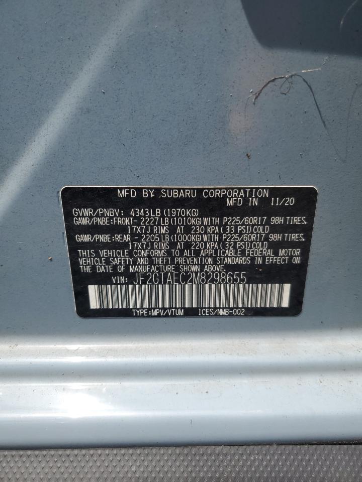 2021 Subaru Crosstrek Premium VIN: JF2GTAEC2M8298655 Lot: 64517275