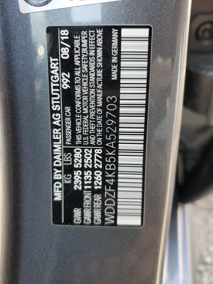 2019 Mercedes-Benz E 300 4Matic VIN: WDDZF4KB5KA529703 Lot: 64953405