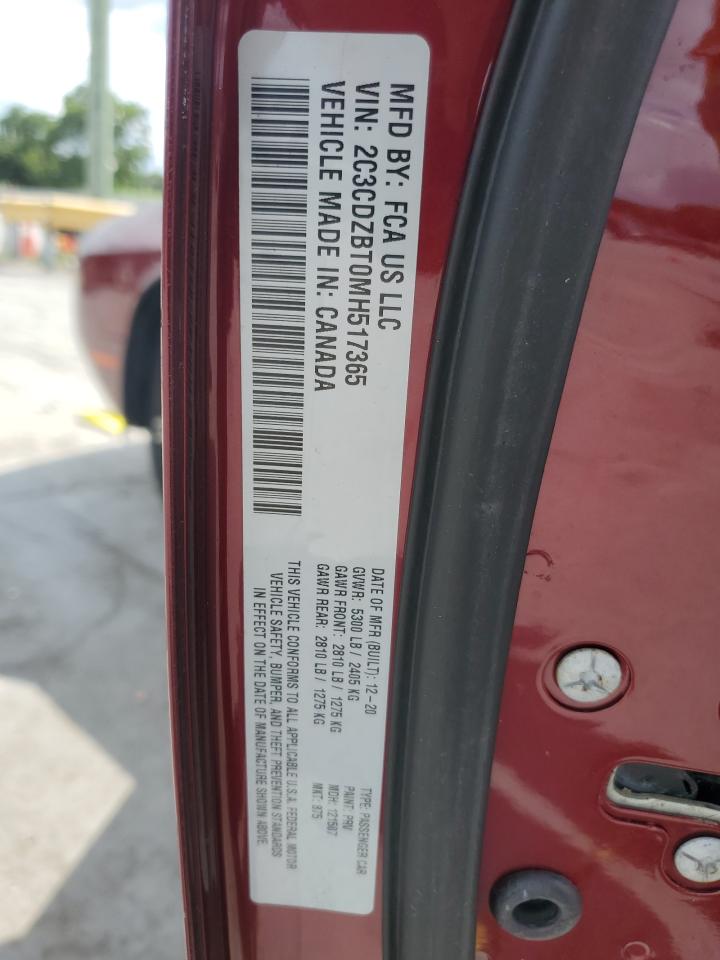 2021 Dodge Challenger R/T VIN: 2C3CDZBT0MH517365 Lot: 64883635