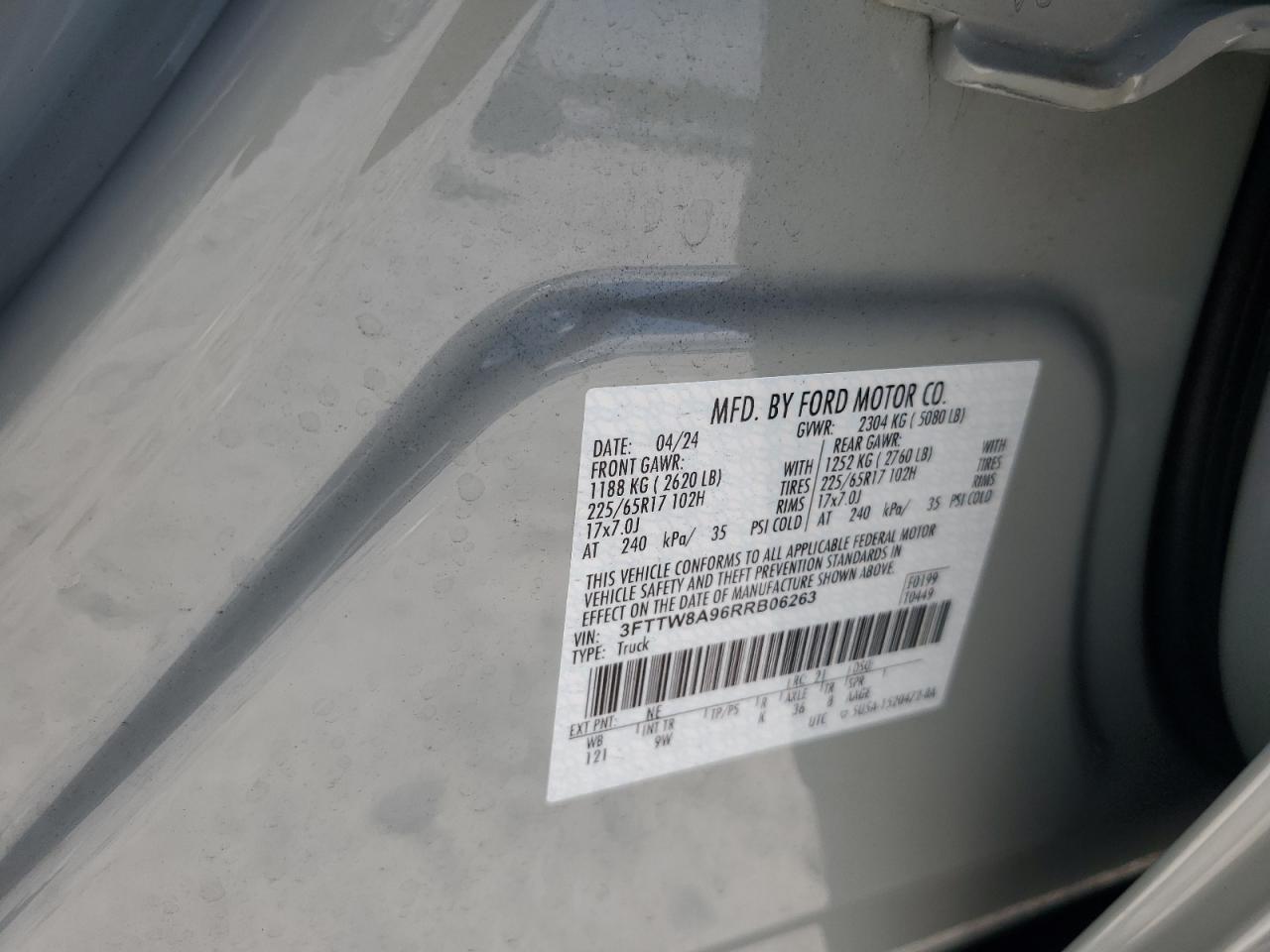 3fttw8a96rrb06263 3FTTW8A96RRB06263 2024 Ford Maverick Xl
