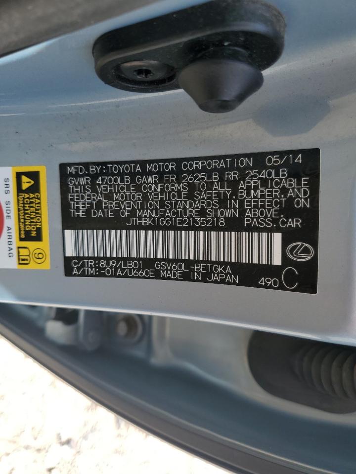 2014 Lexus Es 350 VIN: JTHBK1GG1E2135218 Lot: 64999905