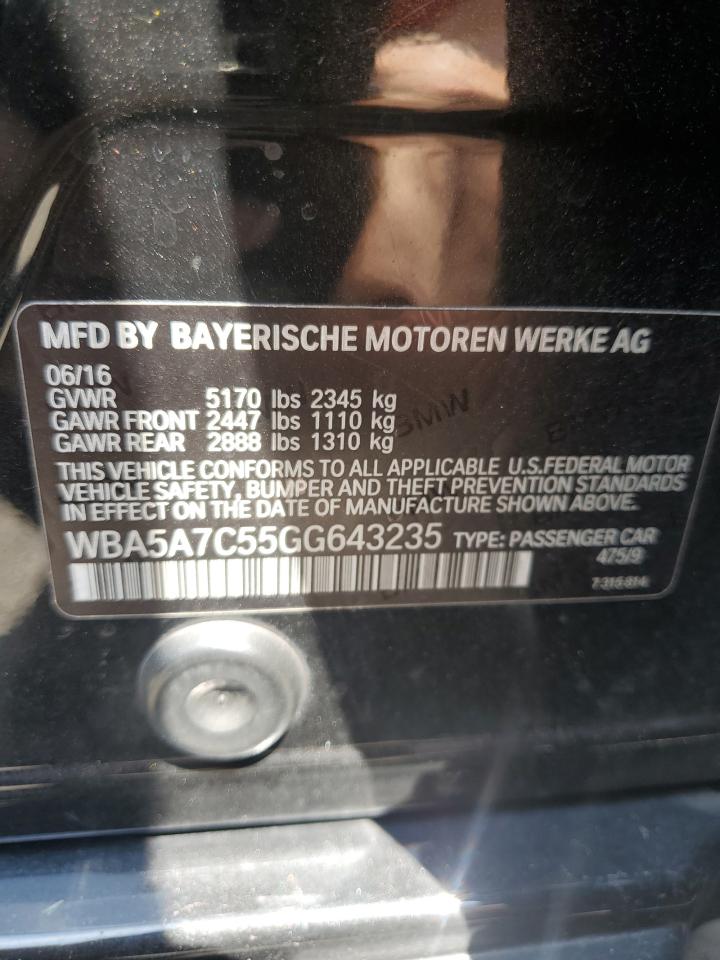 2016 BMW 528 Xi VIN: WBA5A7C55GG643235 Lot: 63661235