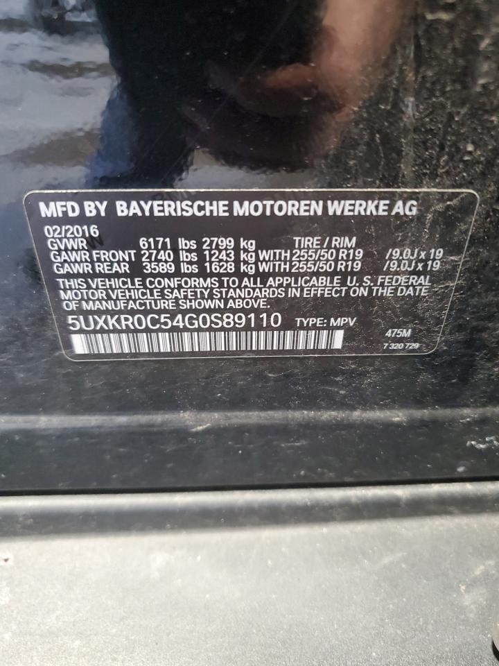 2016 BMW X5 xDrive35I VIN: 5UXKR0C54G0S89110 Lot: 64563565