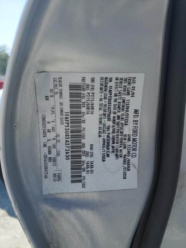 2005 Ford Taurus Se VIN: 1FAFP53U85A272630 Lot: 61852075