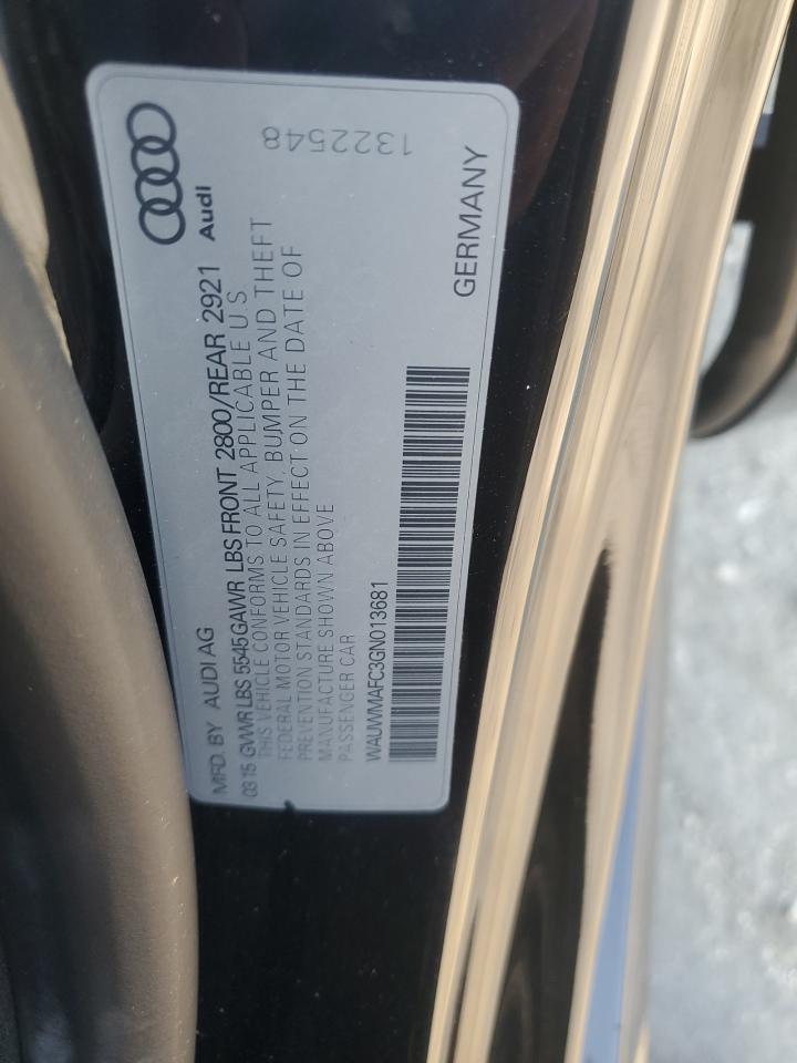 2016 Audi A7 Premium Plus VIN: WAUWMAFC3GN013681 Lot: 64475455