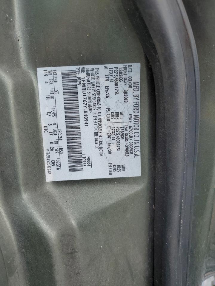 2000 Ford Expedition Eddie Bauer VIN: 1FMRU1767YLB48941 Lot: 63965755