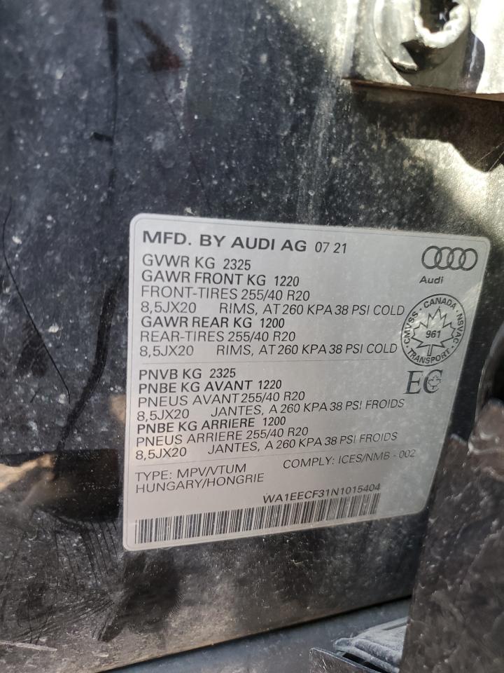 2022 Audi Q3 Premium Plus S Line 45 VIN: WA1EECF31N1015404 Lot: 65406885