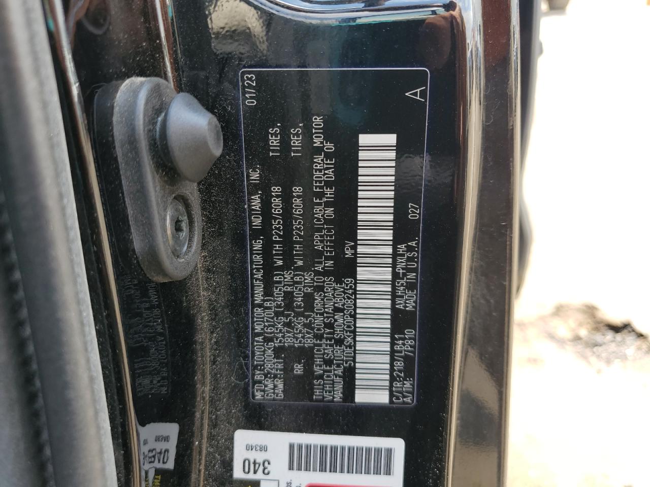 2023 Toyota Sienna Limited VIN: 5TDESKFC0PS082459 Lot: 63197385