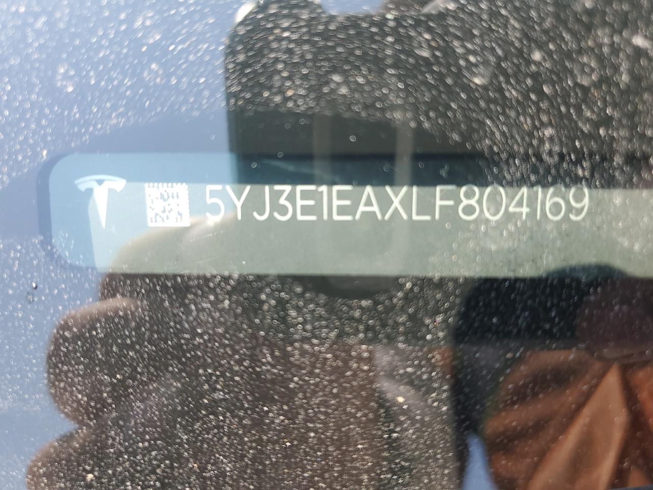 2020 Tesla Model 3 VIN: 5YJ3E1EAXLF804169 Lot: 64798005