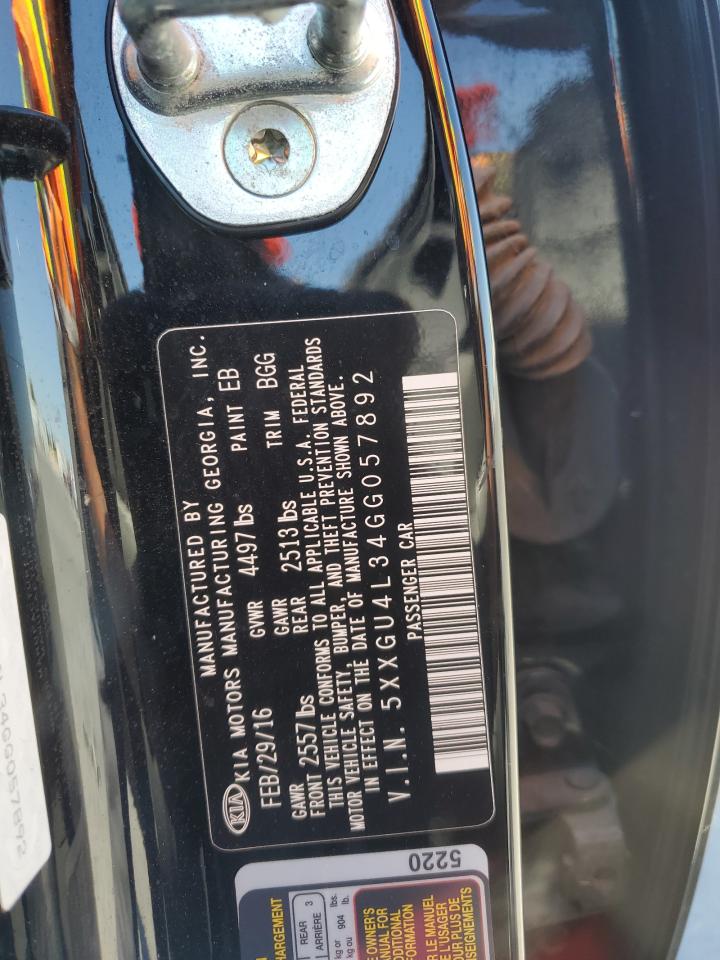 2016 Kia Optima Ex VIN: 5XXGU4L34GG057892 Lot: 63485165