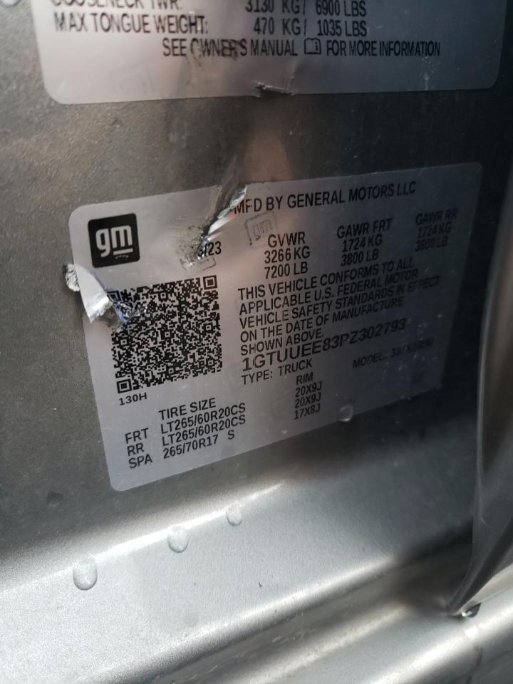 2023 GMC Sierra K1500 At4 VIN: 1GTUUEE83PZ302793 Lot: 65083345