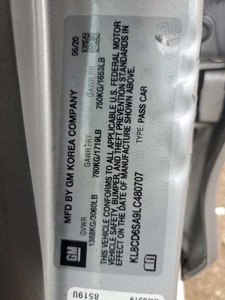 2020 Chevrolet Spark 1Lt VIN: KL8CD6SA9LC480707 Lot: 65791215