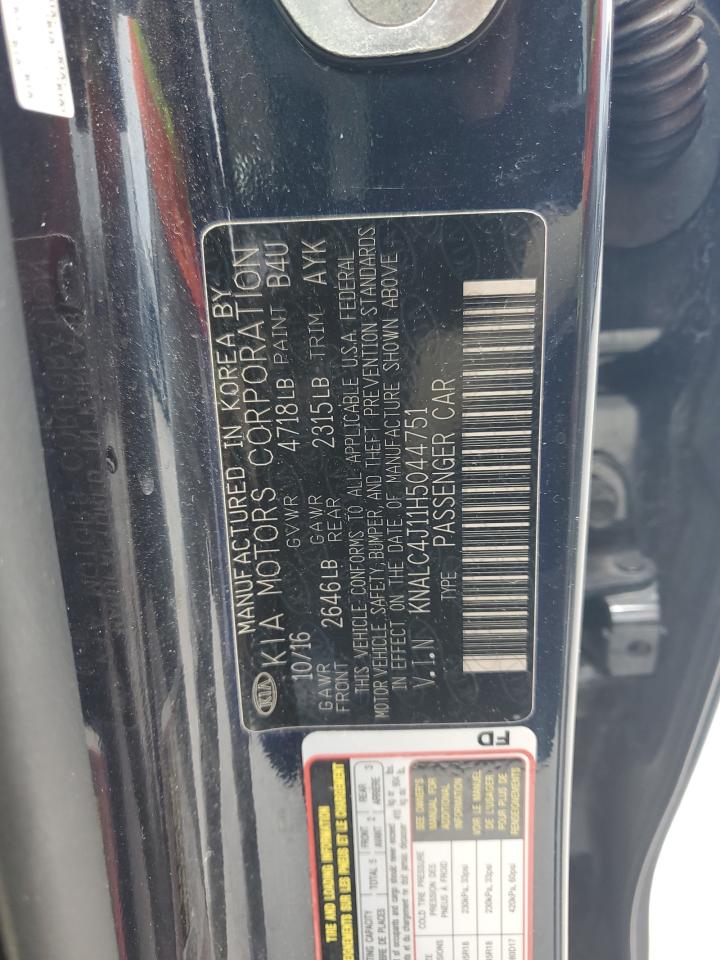 2017 Kia Cadenza Premium VIN: KNALC4J11H5044751 Lot: 63673555