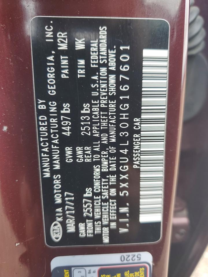 2017 Kia Optima Ex VIN: 5XXGU4L30HG167601 Lot: 63928935