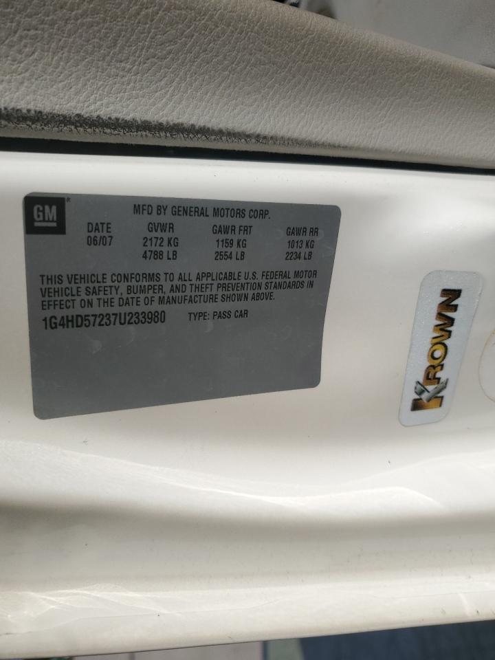 2007 Buick Lucerne Cxl VIN: 1G4HD57237U233980 Lot: 63585355