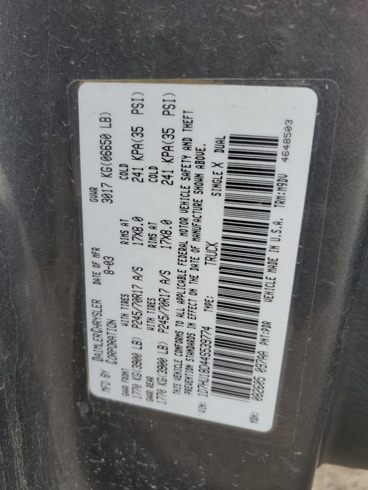 2004 Dodge Ram 1500 St VIN: 1D7HU18D44S539774 Lot: 65617005