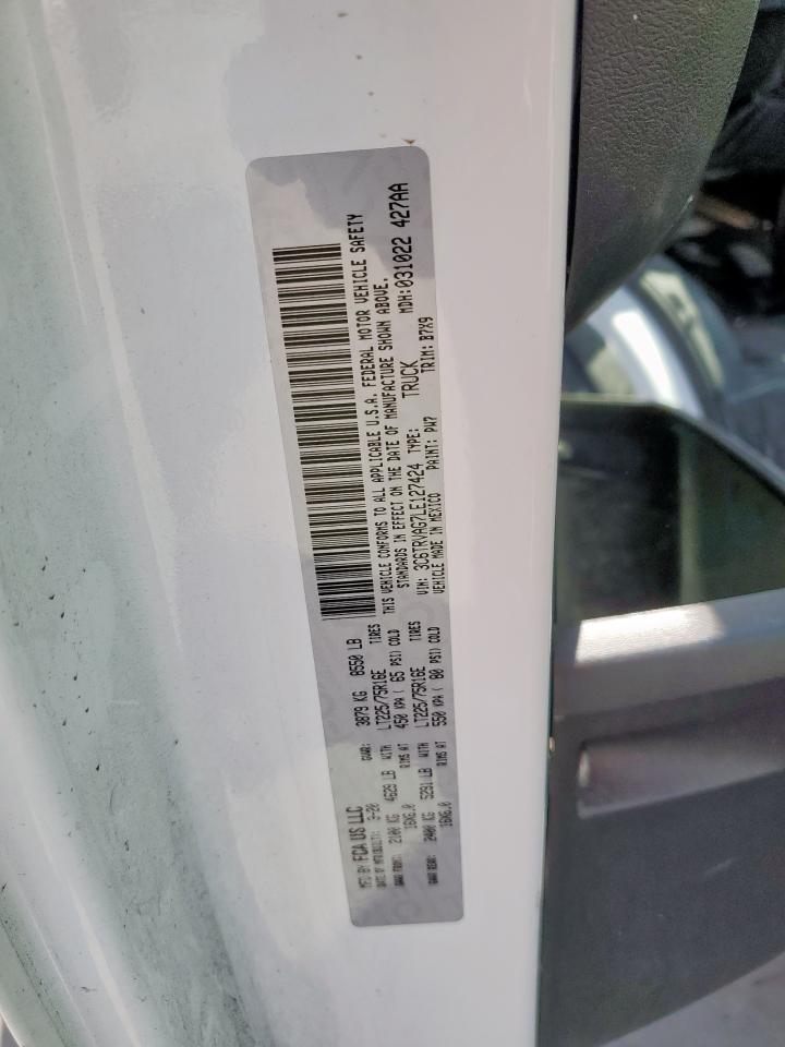 2020 Ram Promaster 1500 1500 Standard VIN: 3C6TRVAG7LE127424 Lot: 64291685