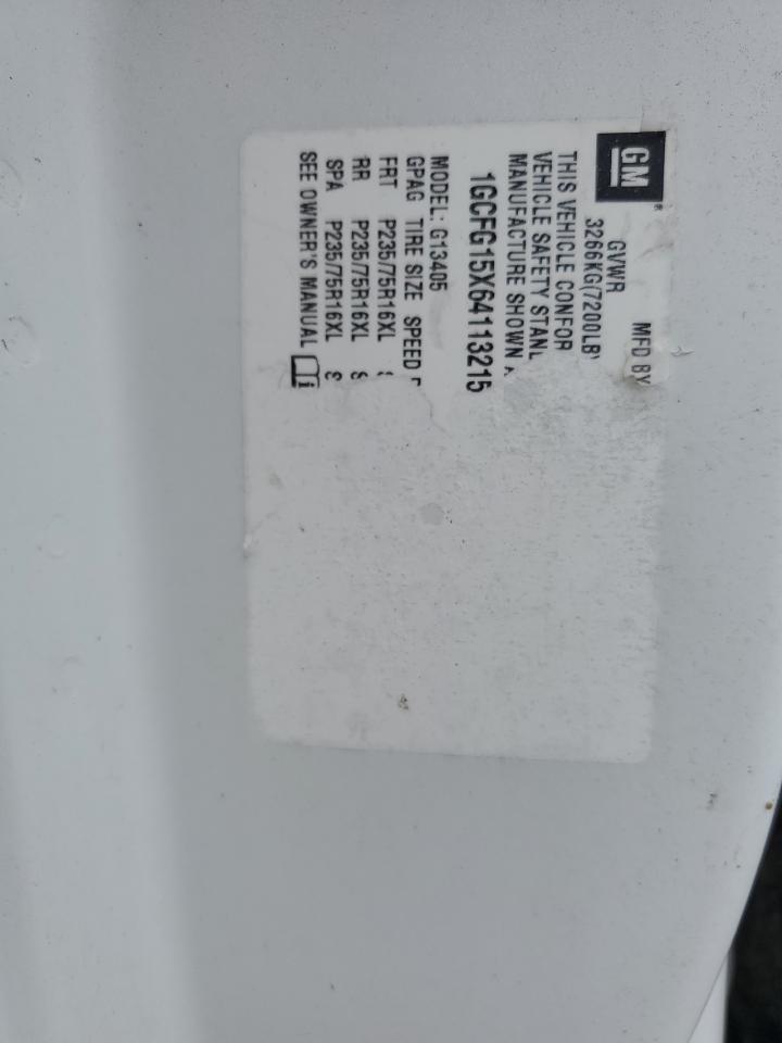 2004 Chevrolet Express G1500 VIN: 1GCFG15X641132150 Lot: 63562095