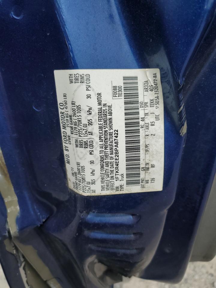 2011 Ford Ranger Super Cab VIN: 1FTKR4EE2BPA87422 Lot: 64333715