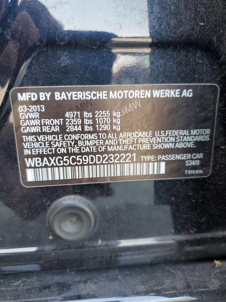 2013 BMW 528 I VIN: WBAXG5C59DD232221 Lot: 64244925