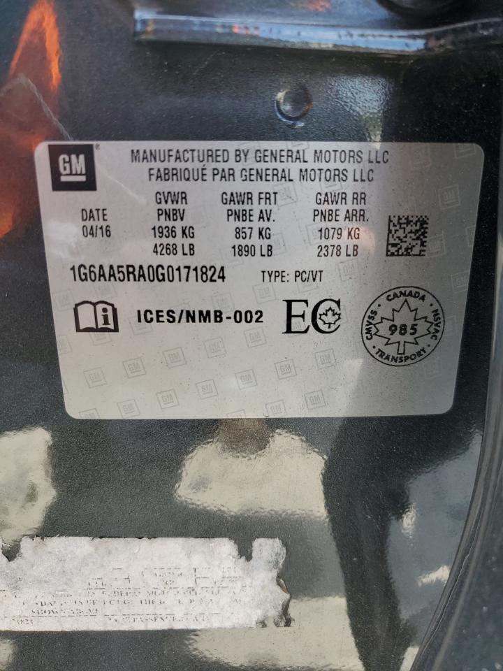 2016 Cadillac Ats VIN: 1G6AA5RA0G0171824 Lot: 63466115