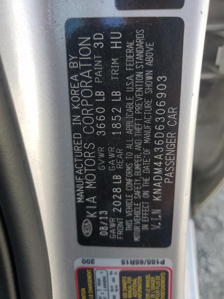 2013 Kia Rio Lx VIN: KNADM4A36D6306903 Lot: 65384085