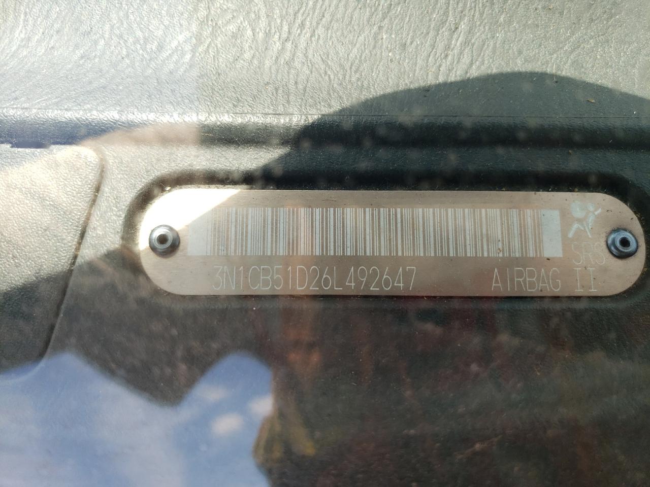 2006 Nissan Sentra 1.8 VIN: 3N1CB51D26L492647 Lot: 62838375
