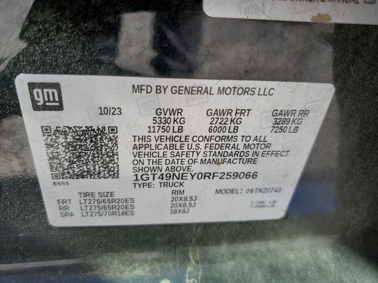2024 GMC Sierra K2500 Slt VIN: 1GT49NEY0RF259066 Lot: 64293235