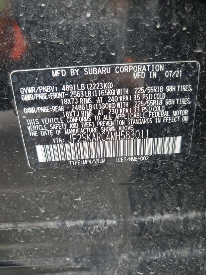 2021 Subaru Forester Sport VIN: JF2SKARC4MH583011 Lot: 63615835