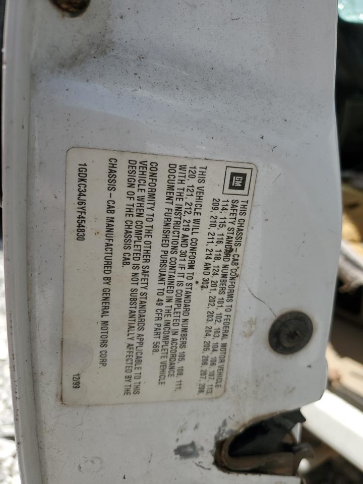 2000 GMC Sierra C3500 Heavy Duty VIN: 1GDKC34J6YF454830 Lot: 62499535