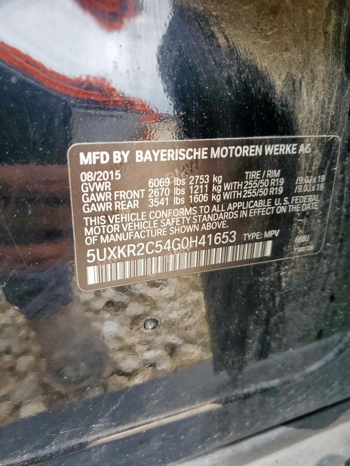2016 BMW X5 Sdrive35I VIN: 5UXKR2C54G0H41653 Lot: 63492175