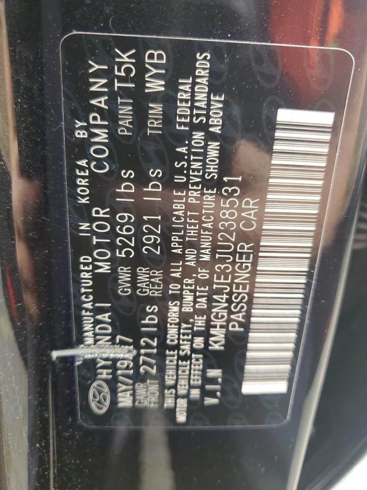 2018 Genesis G80 Base VIN: KMHGN4JE3JU238531 Lot: 64452115