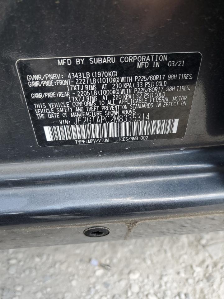 2021 Subaru Crosstrek Premium VIN: JF2GTAPC2M8335314 Lot: 63552245