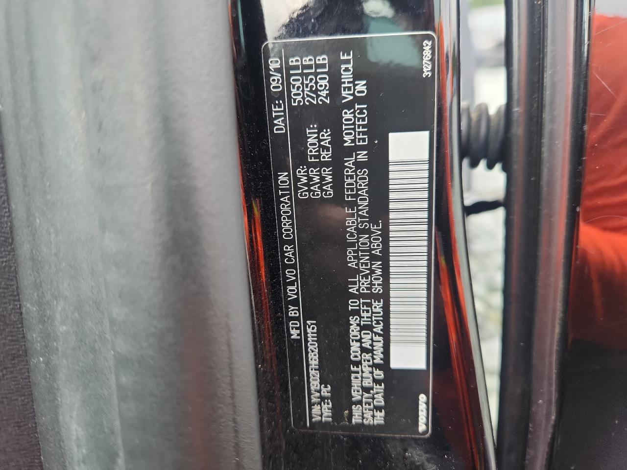 2011 Volvo S60 T6 VIN: YV1902FH6B2011151 Lot: 62949205